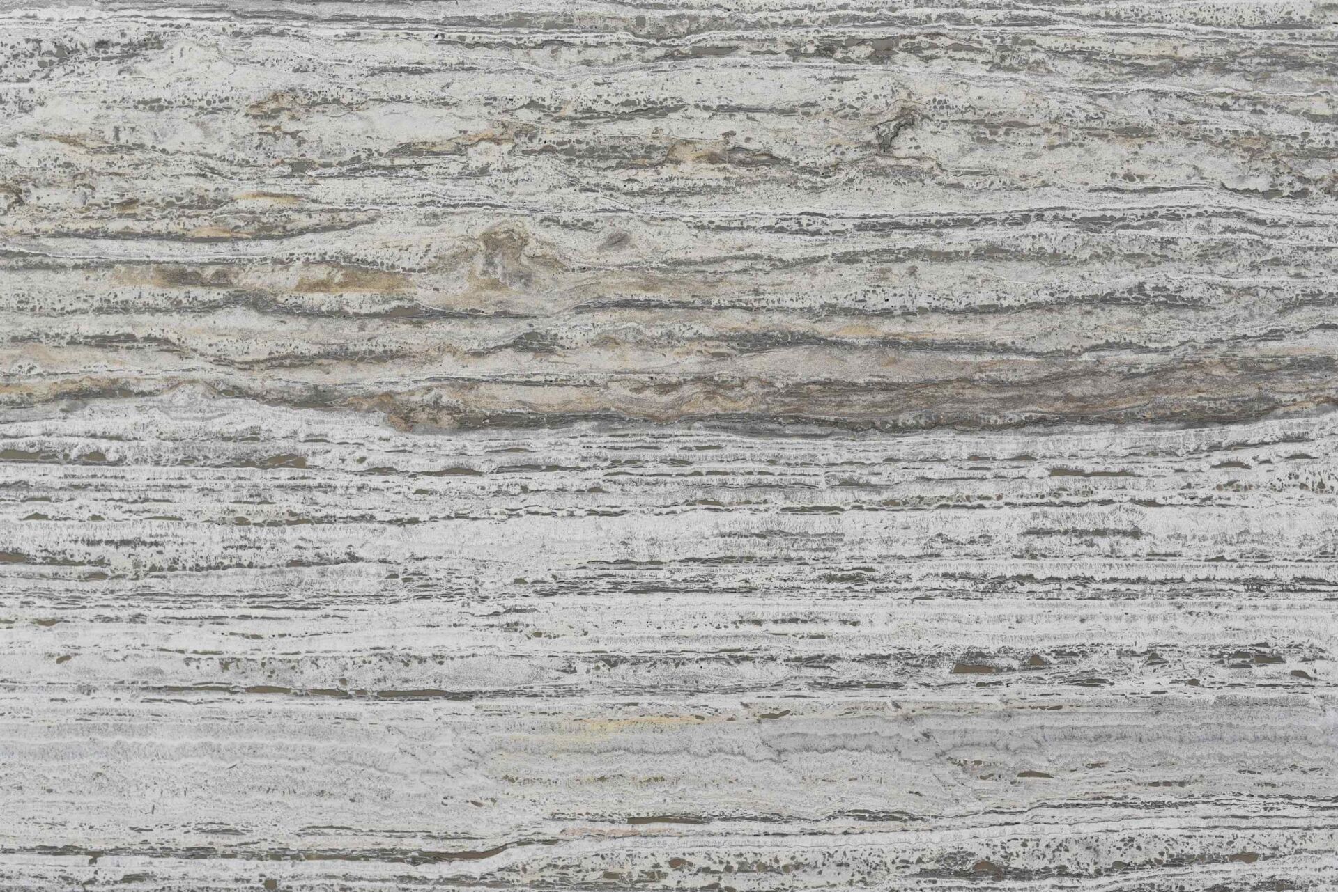 Silver Travertine unfilled grey slab