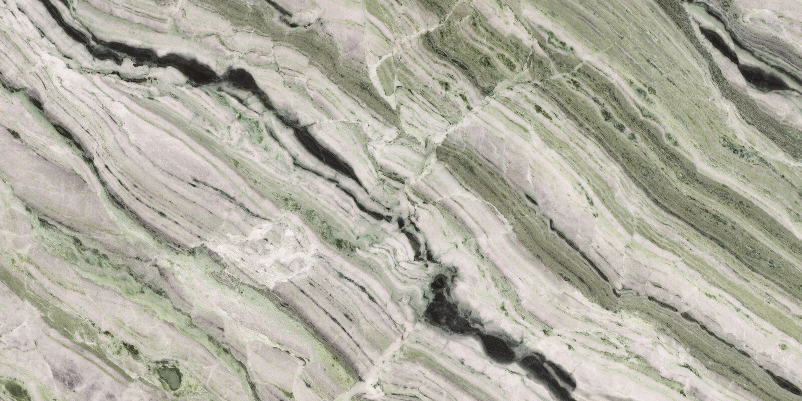 River Jade green porcelain slab with charcoal veining
