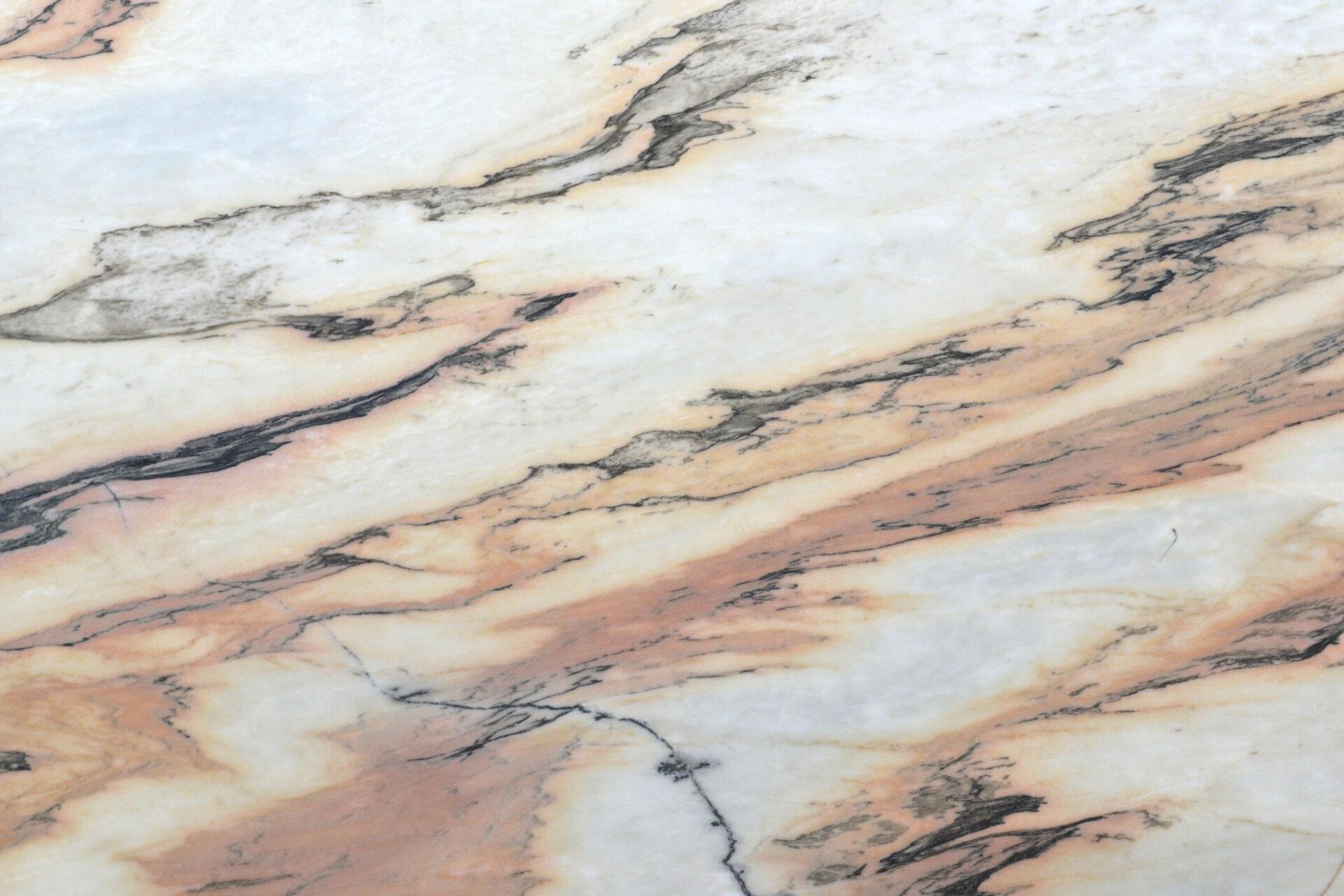 Rossa Portugalo pink marble slab with charcoal veining