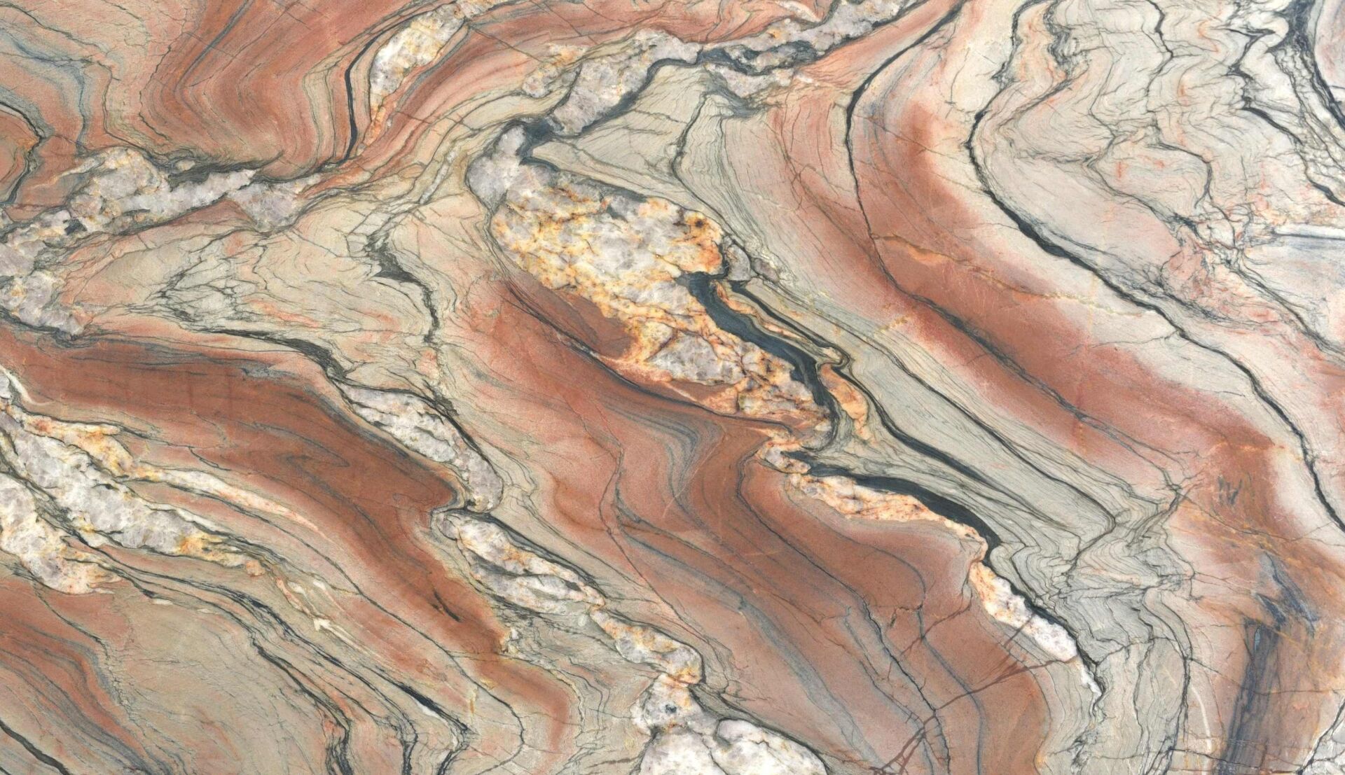 Tempesta Rosso red quartzite slab