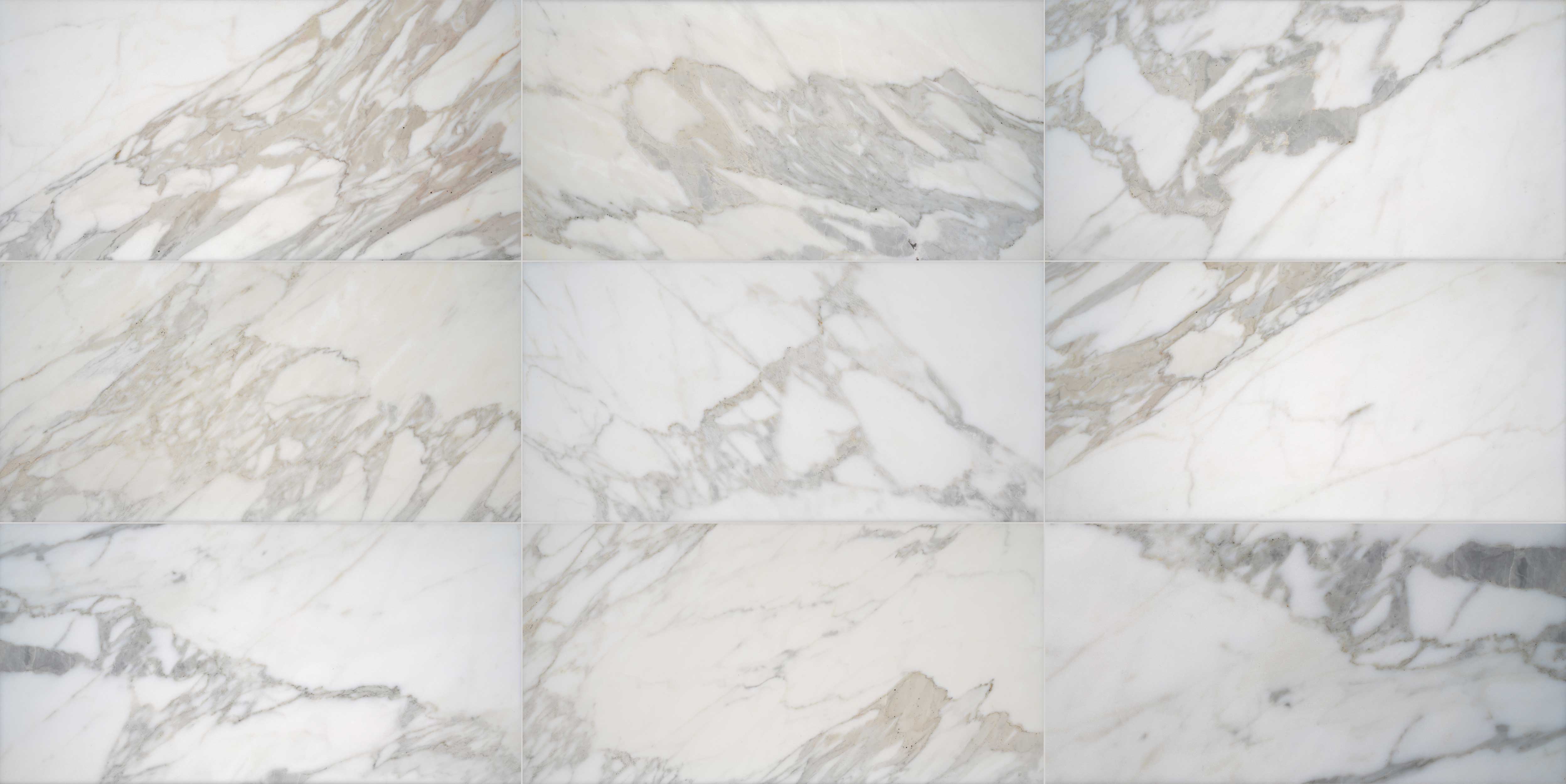 Calacatta marble indoor tile with grey veining