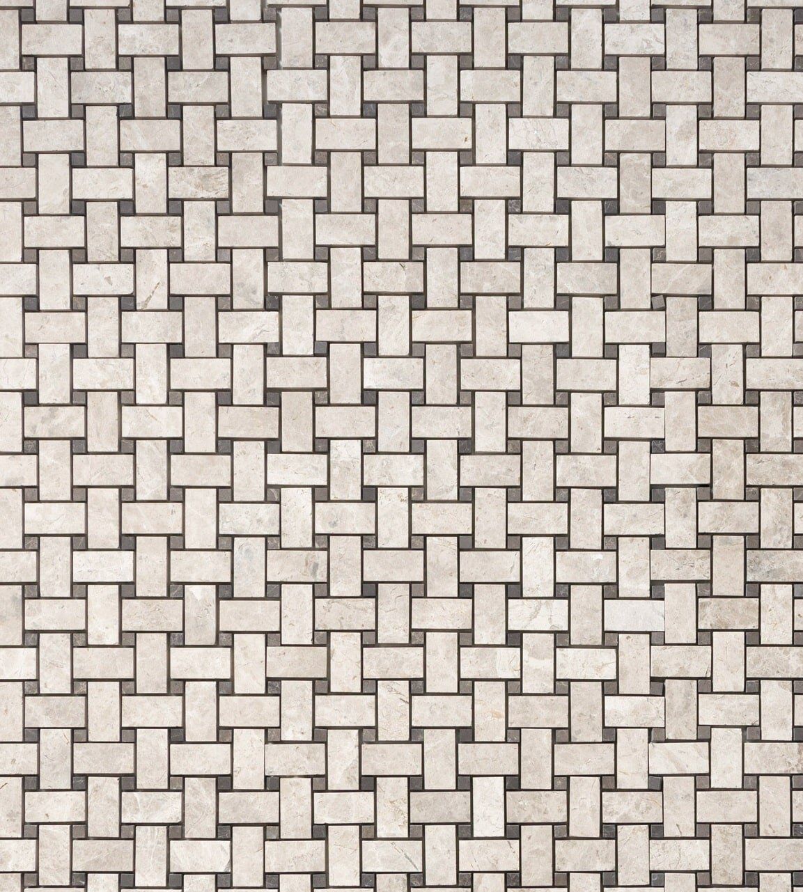 marble Silver Casa Limestone Basket Weave Mosaic
